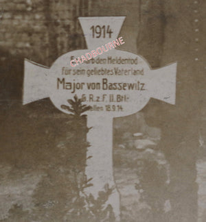 WW1 1915 photo postcard German soldiers visiting graves