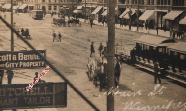 c. 1904 Canada photo postcard of Main St. Winnipeg MB