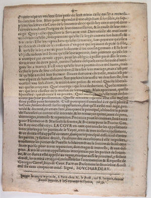 1659 France Louis XIV Arrêt de Parlement Tournelle - naissance enfant