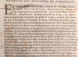 1659 France Louis XIV Arrêt de Parlement Tournelle - naissance enfant