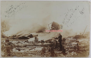 1908 Canada photo postcard Cobalt Ontario Steam Laundry Fire