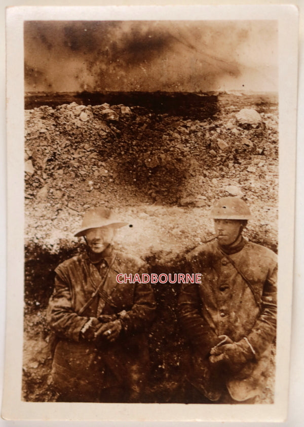 WW1 1916 France photo of 2 Royal Engineers in a trench in the Somme