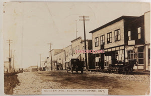 !920s Canada photo postcard of Golden Avenue South Porcupine Ontario