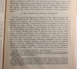 1860 Canada pamphlet educational topics University of Toronto