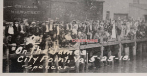 1918 USA WW1 photo 305th Engineers loading ferry at City Point VA