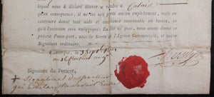 1801 Dunkerque passeport agent Commercial Majesté de Prusse pour marin