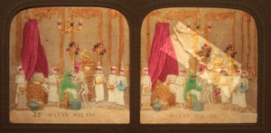 c. 1970 France carte diablerie stéréoscopique 'Satan Malade'