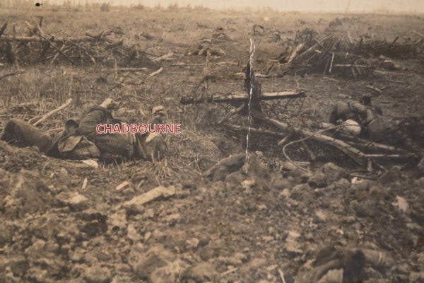 1915 France German photo postcard of English KIA Neuve Chapelle