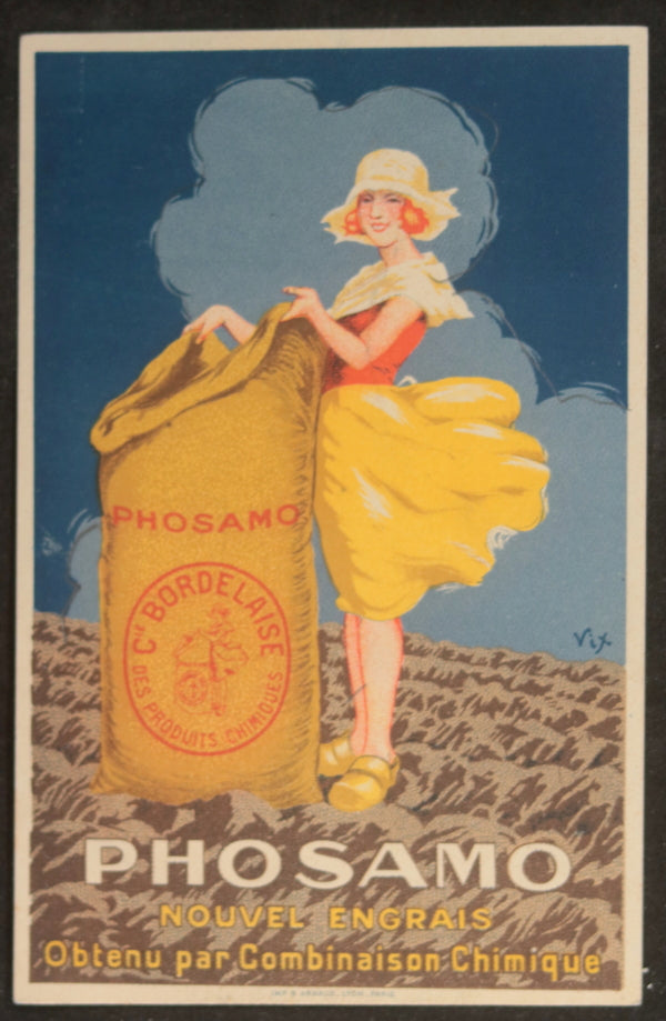 France carte postale publicité pour engrais PHOSPHAMO c. 1920s