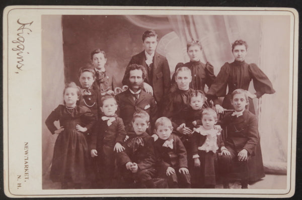 USA large cabinet card photo of Newmarket New Hampshire family c.1900
