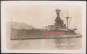 UK photo postcard H.M.S. Royal Oak, sunk WW2 1939