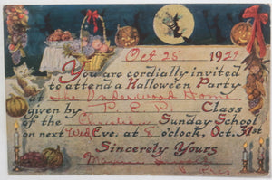 USA 1929 USA Michigan postcard invitation to Halloween party