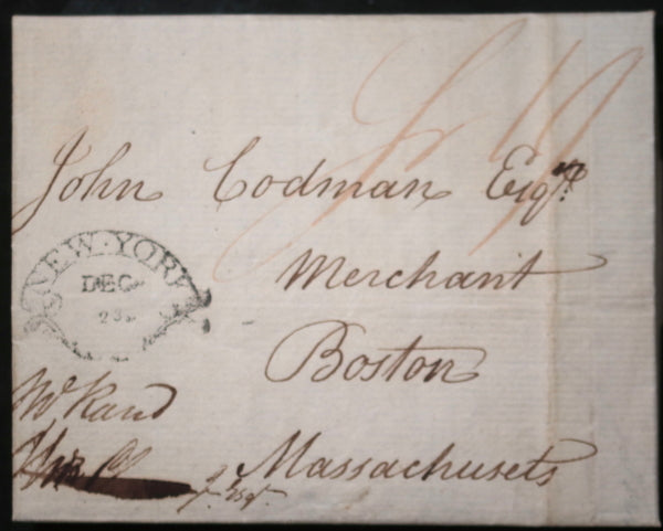 1799 letter London UK to Boston Merchant John Codman, ship seized