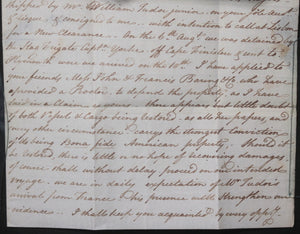 1799 letter London UK to Boston Merchant John Codman, ship seized