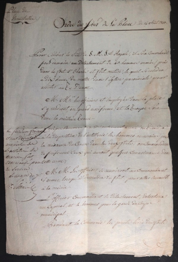 1810 Italie Fortresse de Fenestrelle, Te Deum pour Napoléon
