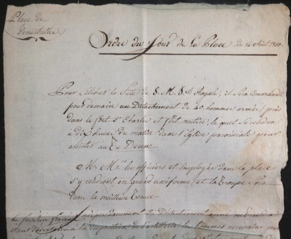 1810 Italie Fortresse de Fenestrelle, Te Deum pour Napoléon