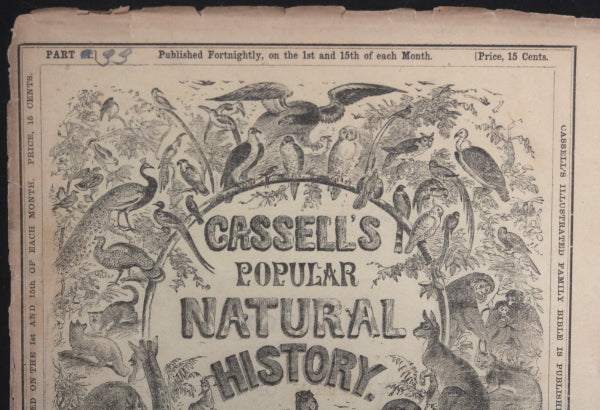 USA 1860-61 magazine Cassell's Popular Natural History, 3 issues 