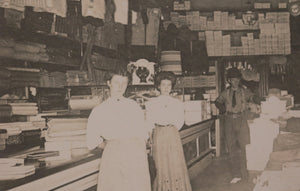 1910 Canada photo postcard general store interior Devlin NW Ontario