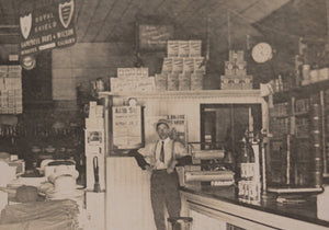 1910 Canada photo postcard general store interior Devlin NW Ontario