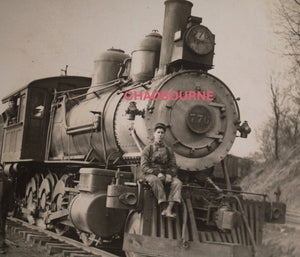 1910 USA Dayton Kentucky photo postcard steam locomotive refueling