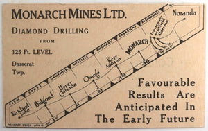 1937 Canada Monarch Mines postcard to shareholders