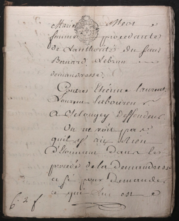1787 France Selongey (Côte d’Or) procès judiciaire
