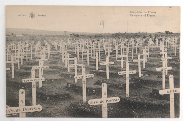 France Guerre 14-18 carte postale cimetière de Fleury (Verdun)