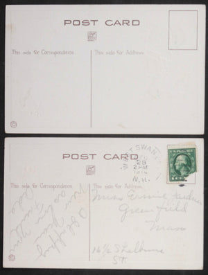 1913 USA set of 2 New Years postcards (Black Americana)