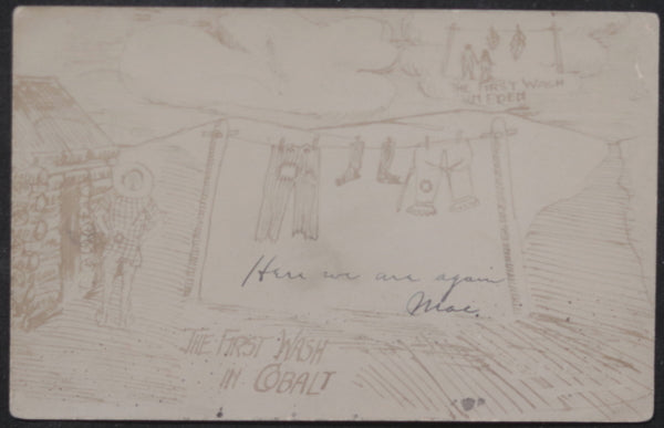 Early 1900s Canada humorous postcard silver rush mining town Cobalt ON