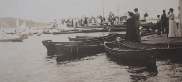 1904 Canada photo of crowd on dock Woodington Ontario (Muskoka lakes)