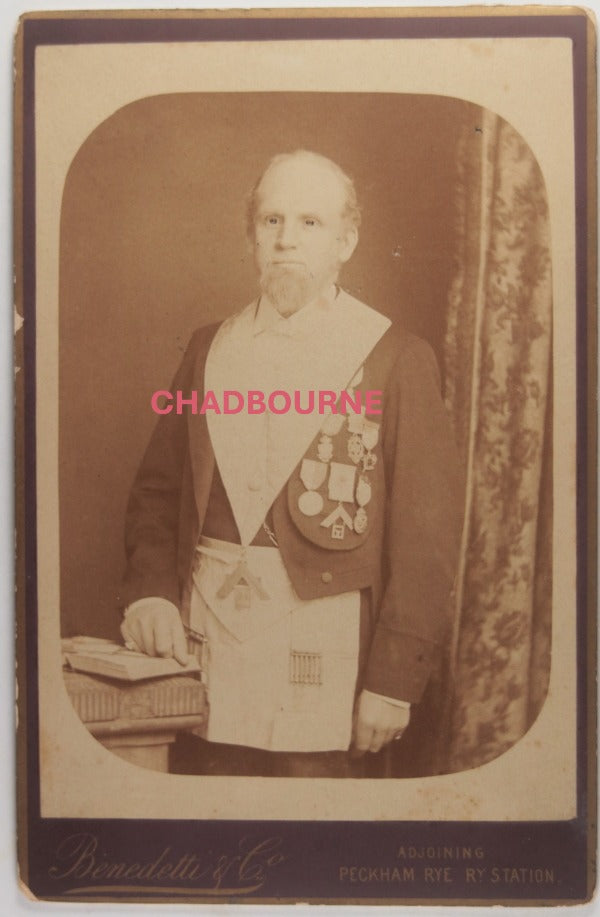 Late 1800s  UK Peckham (London) cabinet card photo Masonic member