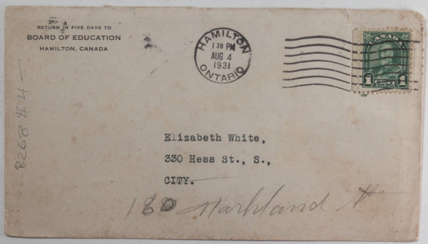 1931 /1944 Canada Hamilton ON 2 high school graduation certificates