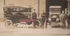 1918 USA photo postcard Marietta Ohio car dealer Ford Overland Haynes