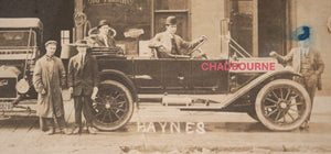 1918 USA photo postcard Marietta Ohio car dealer Ford Overland Haynes