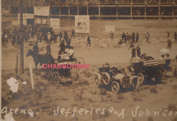 1910 USA Reno NV photo postcard boxing 'Fight of the Century'