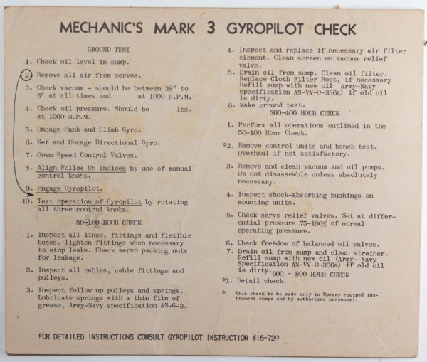c. 1943 USA Aviation pamphlet Operating Bulletin Sperry Gyropilot