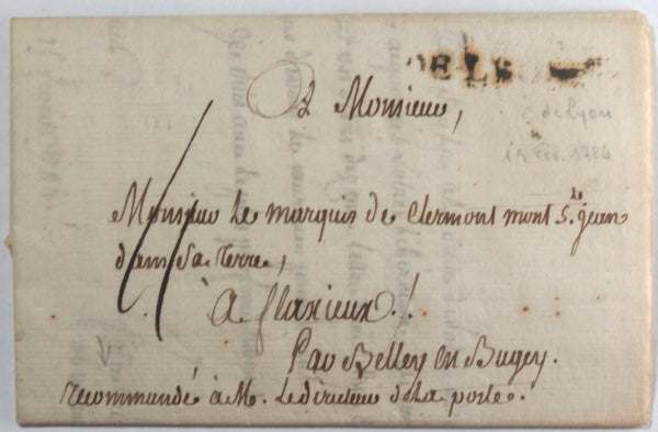 18eme France deux lettres pour Marquis Clermont Mont St Jean