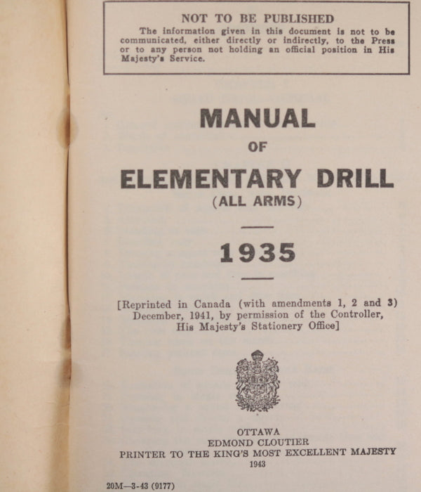 1943 Canada WW2 ‘Manual of Elementary Arms’