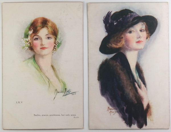 Late 1910s UK lot 4 Raphael Tuck postcards Oilette women’s fashion