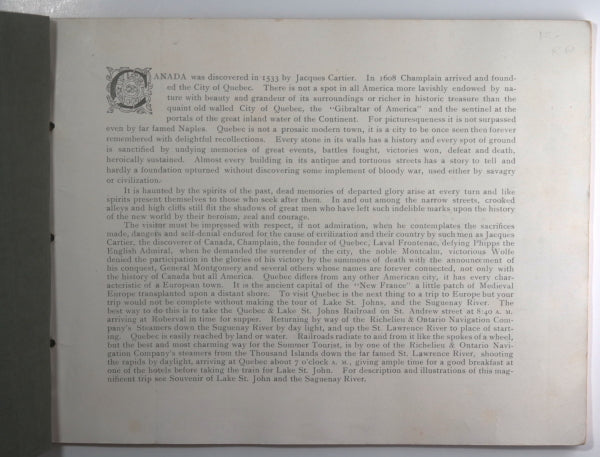 1890s Canada tourism photo pamphlet of Quebec City