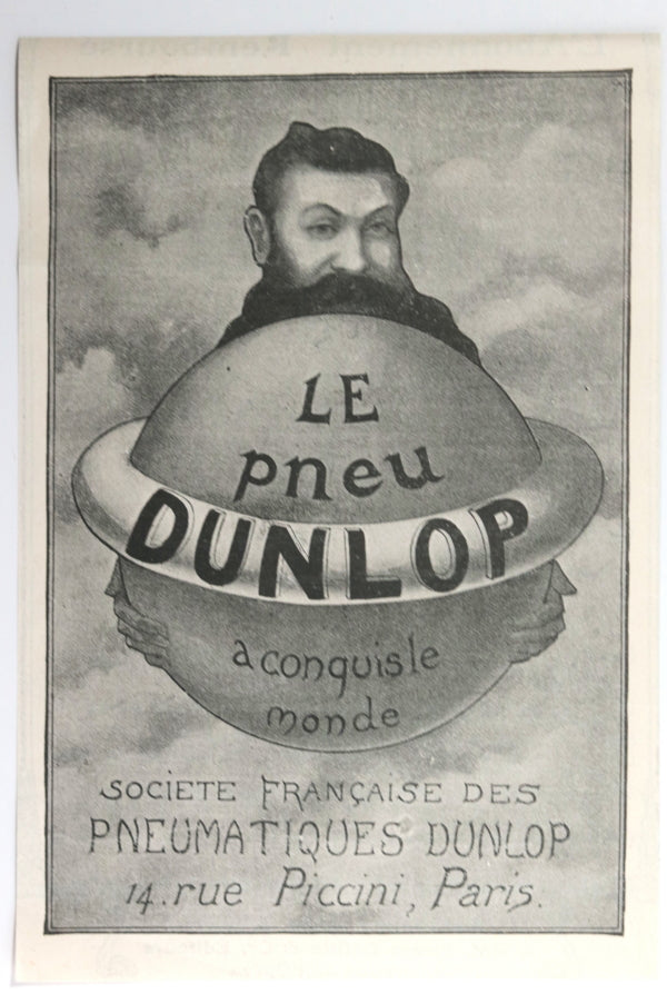 c.1905  France magazine advertising for Dunlop tires