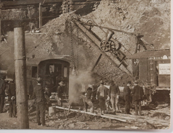 1908 USA photo postcards rail regrade, 4th Ave. Seattle WA