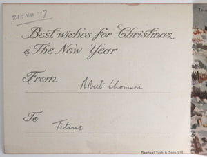 1917 WW1 UK Xmas card from 14th Light Division