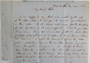 1852 USA Newark NJ letter from artist Johannes Ortel