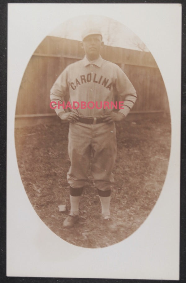 c.1910s USA photo postcard baseball player on ‘Carolina’ team