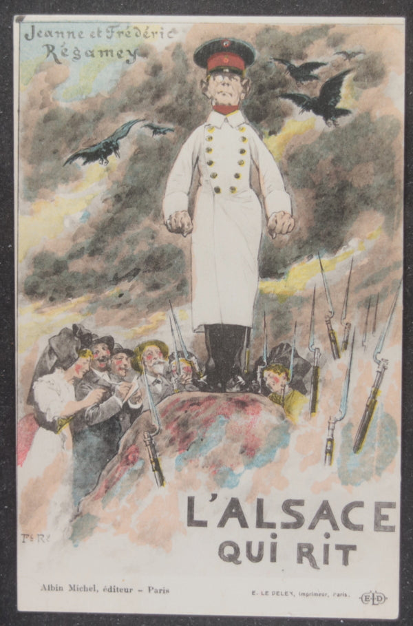1914 France carte postale publicitaire pour livre ‘L’Alsace Qui Rit’