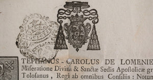 1761 France Toulouse ordination de Dubarry de la Prade