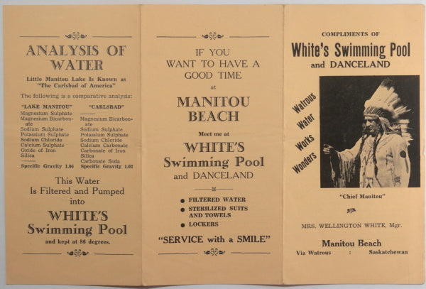 c. 1940s Canada Watrous Saskatchewan 2 tourism leaflets Manitou Beach
