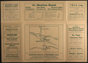 c. 1940s Canada Watrous Saskatchewan 2 tourism leaflets Manitou Beach