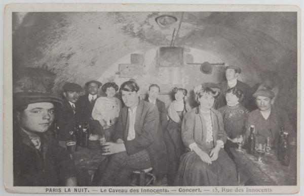 c.1920 France Paris carte postale concert Caveau des Innocents